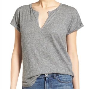 Madewell Turntable Split Neck Tee - Grey